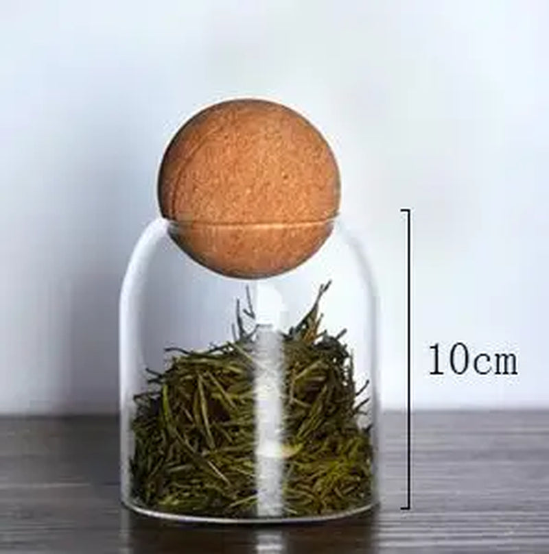 High Borosilicate Transparent Glass Storage with Cork Topper