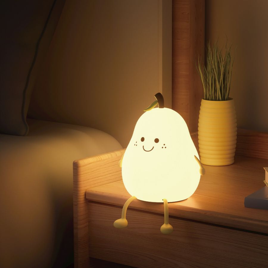 7 Color Rechargeable LED Pear Fruit Silicone Night Light