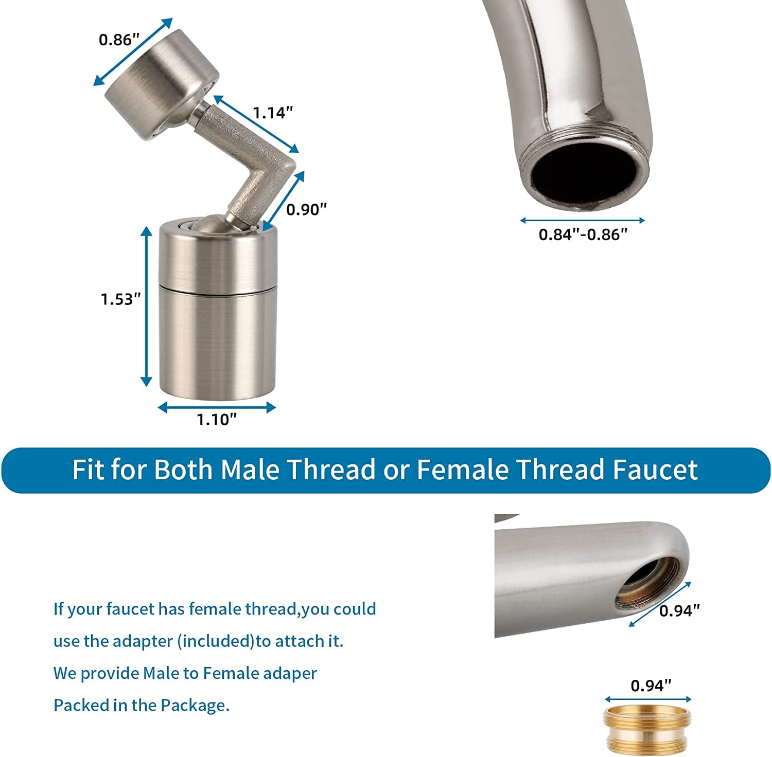 720° Faucet Spray Aerator