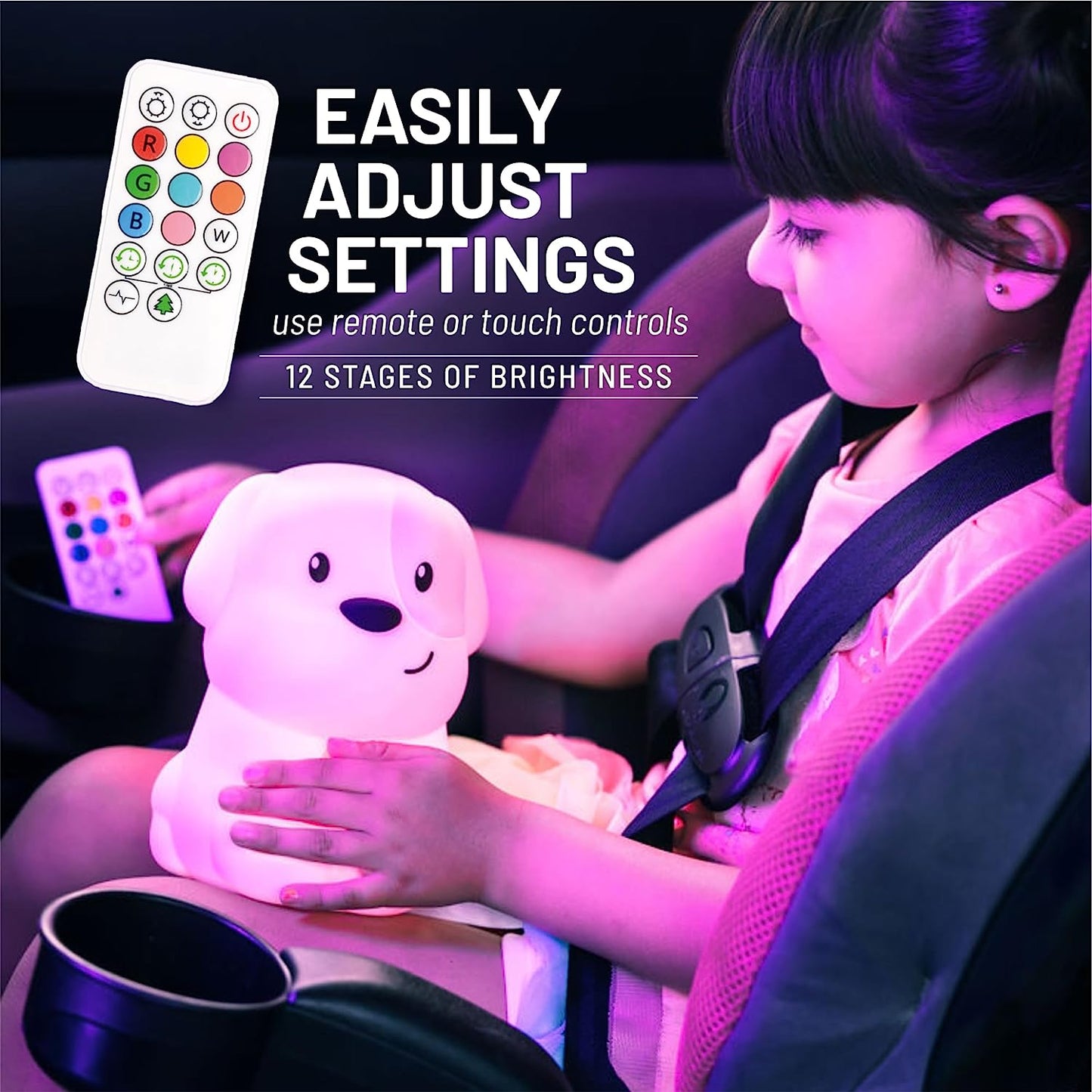 9 Color Changing Rechargeable LED Puppy Night Light