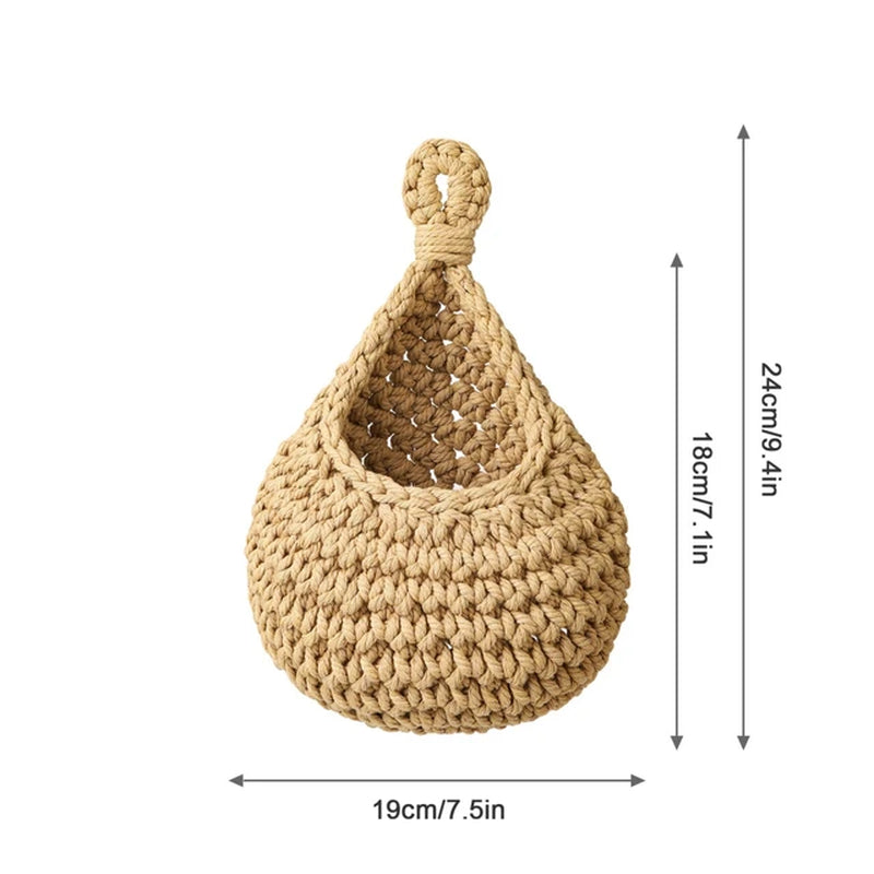 Natural Jute Woven Teardrop Plant Basket 