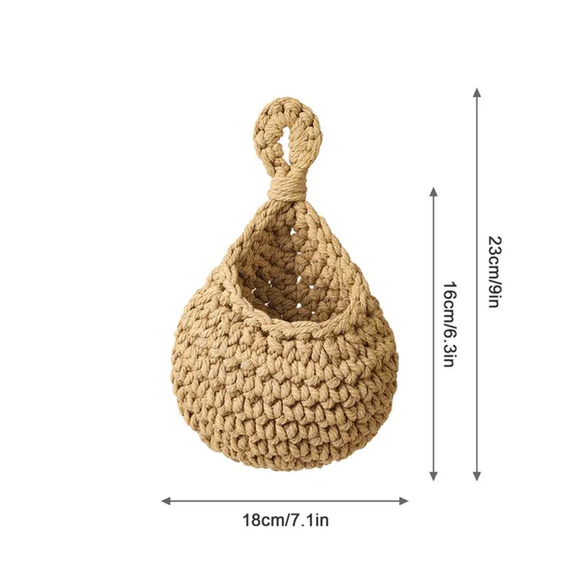 Natural Jute Woven Teardrop Plant Basket 