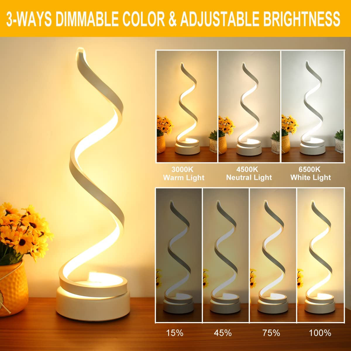 3 Way Dimming Spiral Lamp Set