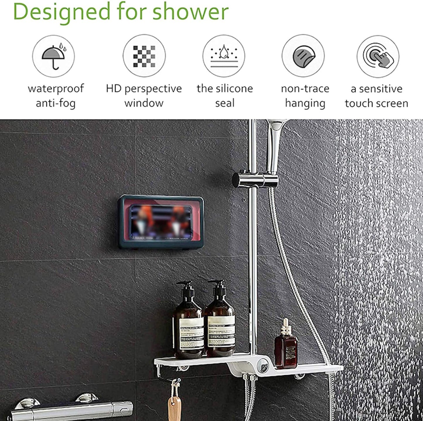 Waterproof Anti-Fog Mobile Phone Shower Holder