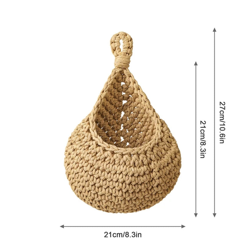 Natural Jute Woven Teardrop Plant Basket 