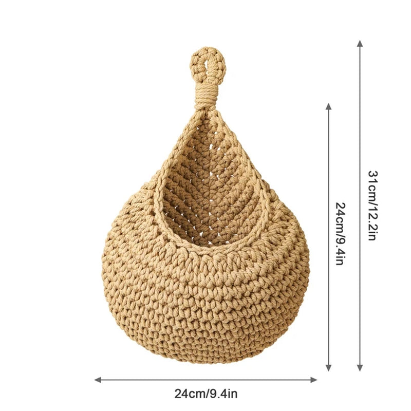 Natural Jute Woven Teardrop Plant Basket 